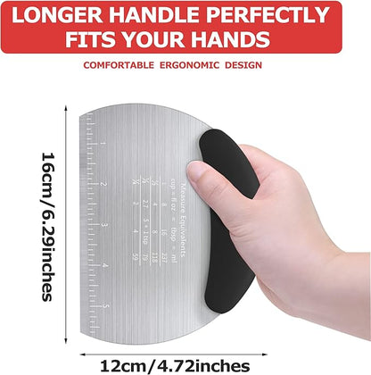 Pastry Cutter Dough Scraper Dough Cutter Scraper Tool Kitchen Pastry Blender,Stainless Steel Pastry Cutters Heavy Duty Dough Cutter for Kitchen Baking Tools,Comfortable and Dishwasher Safe (Black)