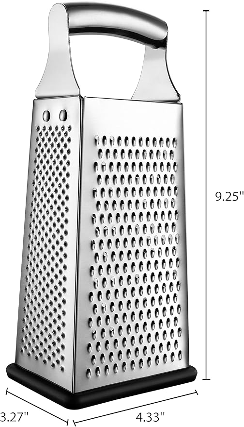 Spring Chef Professional Large Parmesan Cheese Grater, Stainless Steel Metal Box Grater with Handle, 4 Sided Handheld Kitchen Food Shredder for Cheese, Carrot, Veggie, Ginger, Potato - Dishwasher Safe - Image 9