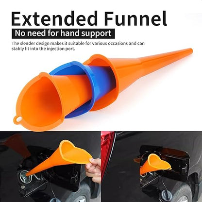 Oil Funnel 3-Pack, Multi Function Plastic Long Neck Oil Funnel - for All Automotive Oils Lubricants Engine Oils Water Diesel Fuel Kerosene - Image 4