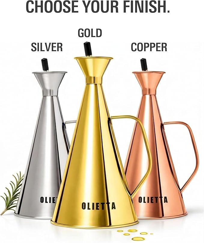 Olive Oil Dispenser Bottle Olietta Stainless Steel Non Drip Leak Proof No Mess Vinegar Pourer & Kitchen Drizzler 25 oz 750ML 0.75 Litre Great for Pouring & Drizzling Easy to Clean & Leakproof - Image 7
