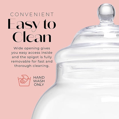 American Atelier Madera Beverage Dispenser Cold Drink Dispenser w/ 3-Gallon Capacity Glass Jug, Leak-Proof Acrylic Spigot in Gorgeous Gift Box Great for Parties, Weddings & More
