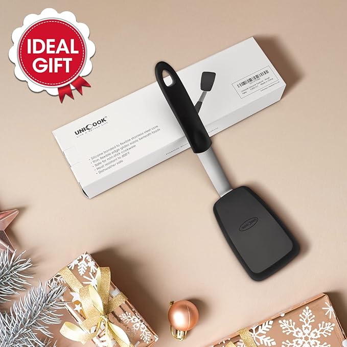 Unicook Flexible Silicone Spatula, Turner, 600F Heat Resistant, Ideal for Flipping Eggs, Burgers, Crepes and More, Small - Image 7
