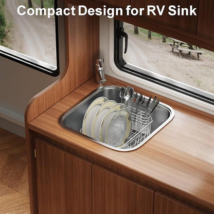 GSlife Mini in Sink Dish Drying Rack - Stainless Steel Small Dish Drainer for RV Kitchen Apartment Sink, 9.5" W x 13.4" L - Image 5