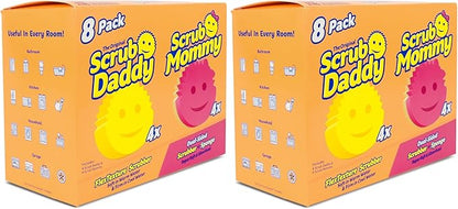 Scrub Daddy 4 Scrub Daddy Sponges & 4 Scrub Mommy Kitchen Sponges - Scratch-Free for Dishes & Multipurpose Cleaning - BPA Free & Made with Polymer Foam - Stain & Odor Resistant (16 Pack) by ScrubDaddy
