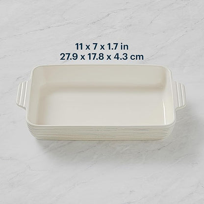 Pyrex 2QT (7" x 11") Rectangular Ceramic Baking Dish with Handles, Casserole Dish - Image 4