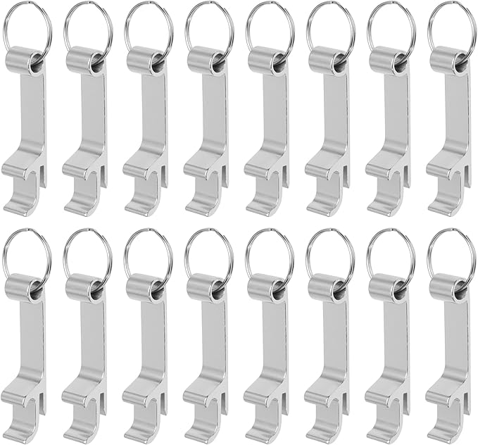 cnomg 16 pcs Metal Bottle Opener, Split Key Ring Chain Keychain Bulk Aluminum Pocket Claw Bar Soda Beverage Beer Bottle Opener (Sliver) - Image 6