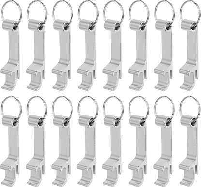 cnomg 16 pcs Metal Bottle Opener, Split Key Ring Chain Keychain Bulk Aluminum Pocket Claw Bar Soda Beverage Beer Bottle Opener (Sliver) - Image 6