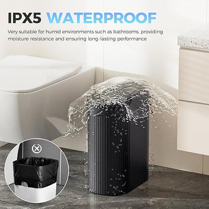 jinligogo 5 Gallon Bathroom Trash Can with Lid, Automatic Motion Sensor Black Trash Can, Touchless Slim Waterproof Garbage Bin for Kitchen, Bedroom, Office, and Bathroom - Image 3