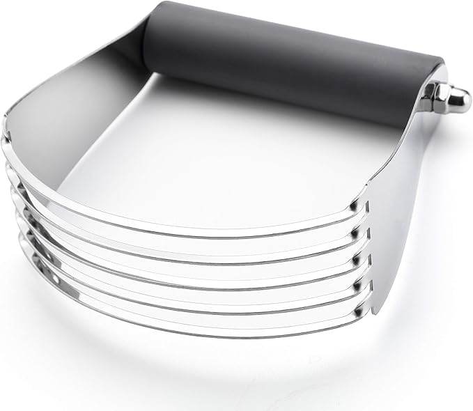 Spring Chef Large Gray Dough Blender For Baking, Heavy Duty Dough Cutter Tool, Stainless Steel Manual Pastry Cutter Tool with Sharp Blades, Dishwasher Safe Pastry Blender for Easy Mixing by SpringChef