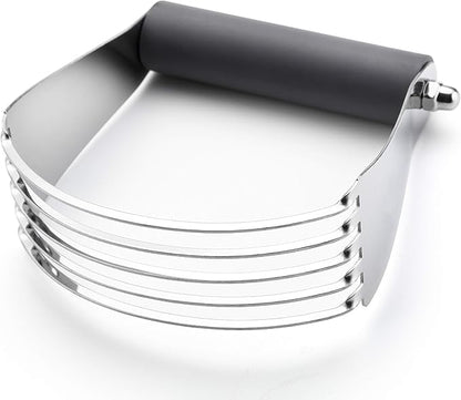 Spring Chef Large Gray Dough Blender For Baking, Heavy Duty Dough Cutter Tool, Stainless Steel Manual Pastry Cutter Tool with Sharp Blades, Dishwasher Safe Pastry Blender for Easy Mixing by SpringChef