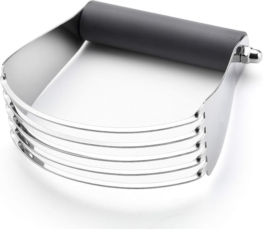 Spring Chef Large Gray Dough Blender For Baking, Heavy Duty Dough Cutter Tool, Stainless Steel Manual Pastry Cutter Tool with Sharp Blades, Dishwasher Safe Pastry Blender for Easy Mixing by SpringChef
