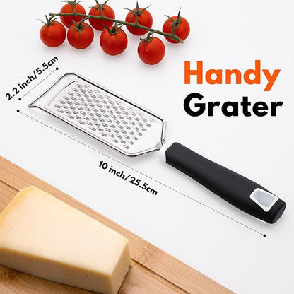 Rainspire Professional Cheese Graters for Kitchen Stainless Steel Handheld, Metal Lemon Zester Grater With Handle For Cheese, Chocolate, Spices, Kitchen Gadgets And Tools, Soft Grip Handle, Black - Image 2