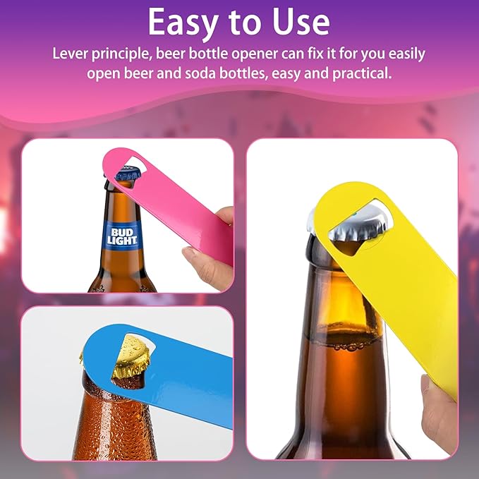 KTOJOY 5 Pack Stainless Steel Colorful Beer Bottle Opener Set, 7 Inch, Large Colorful Design, - Image 5