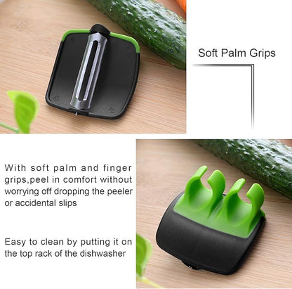 Mudder 4 Pieces Finger Vegetable Palm Peeler Kitchen Fruit Potato Peeler with Comfortable Rubber Finger Grip For Pumpkin Carrot Cucumber Potato - Image 5