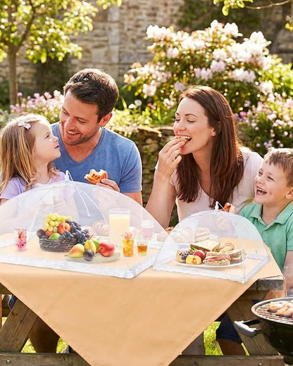 Anpro Food Covers for Outdoors- 2 Extra Large (40"x25") + 6 Large (17"x17") Pop-Up Mesh Food Tents, Collapsible Reusable Bug-Proof Nets for Picnics, BBQs & Camping, Stainless Steel Frame - Image 6
