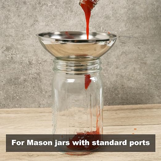 Serinar Canning Funnel with Stainless Steel Filter for Regular Mouth Mason Jars - Stainless Steel Funnel for Kitchen Filling, Canning Funnel (for use with Regular Mouth Mason Jars) - Image 5