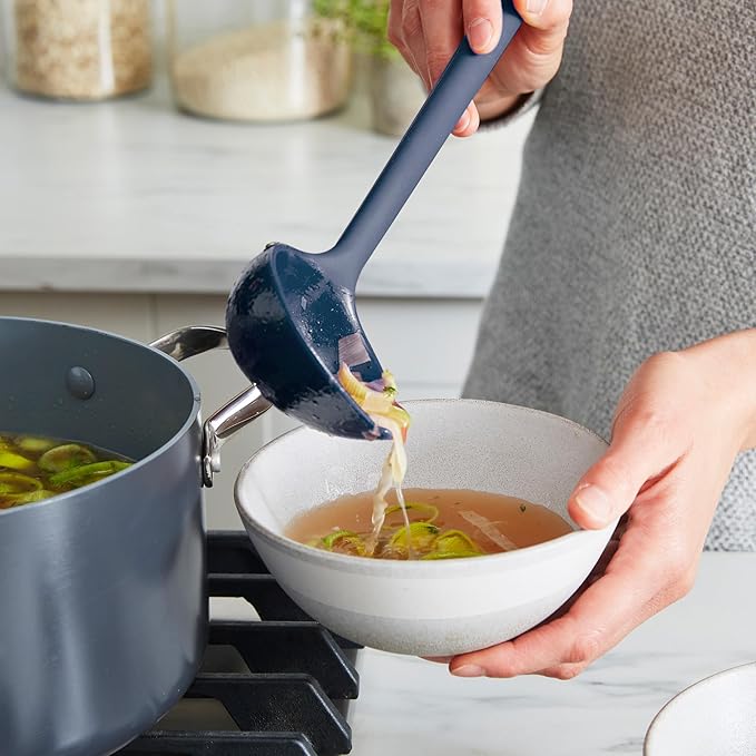 GreenPan Silicone 7 Piece Cooking Utensil Set, Ladle, Turners, Spatula, Spoons, Whisk, Flexible Nonstick Kitchen Tools Rigid Steel Core, Heat-Resistant, Anti-Slip Handle BPA-Free Dishwasher Safe, Blue - Image 3