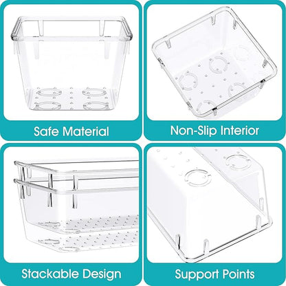 StorMiracle 13 PCS Clear Plastic Drawer Organizers Set, 4 Size Desk Drawer Organizer Trays for Makeup, Jewelry, Kitchen Utensils, Gadgets and Office Accessories - Image 3