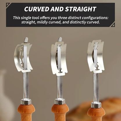 Bread Lame Sourdough Scoring Tool - Dough Scorer Cutter Knife with 10 Stainless Steel Razor Blades, Finger Sleeves and Protective Cover, Essential Baking Supplies for French Baguttes & Homemade Bread - Image 4