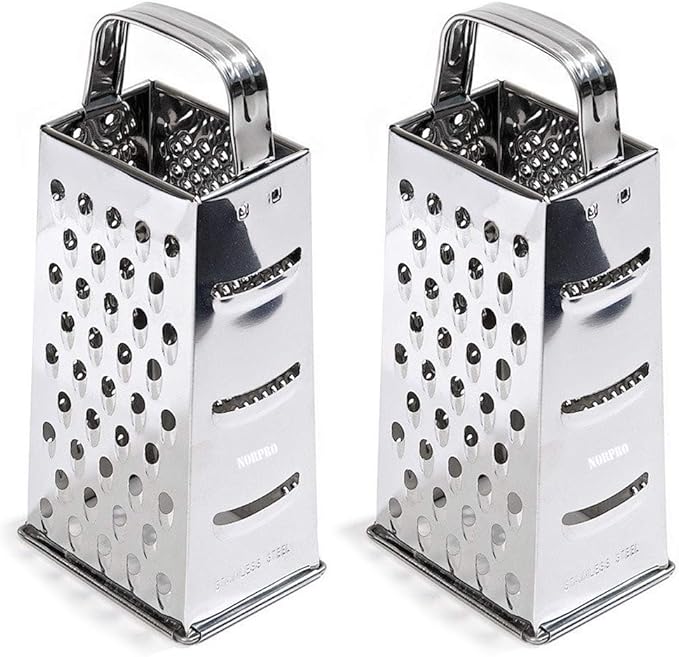 Norpro 4-Sided Stainless Steel Grater 8.25" Tall (2-Pack) by Norpro
