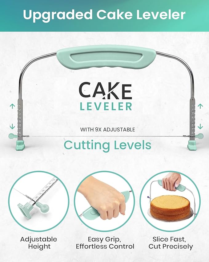 RFAQK 90PCs Cake Decorating Kit with Leveler, Baking Supplies Gift Includes Cake Stand Turntable, 24 Numbered Icing Tips, 55+1 Piping Bags, 2 Frosting Spatulas, 3 Scrappers, Video Course & Booklet - Image 5