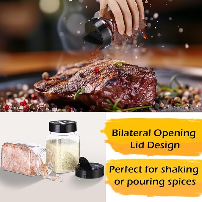Mimorou 30 Pack Plastic Spice Jars with Shaker Lids Clear Seasoning Containers Spice Bottles for Kitchen Storing Spice Herbs Seasoning Powders(Triangle,12.2 oz) - Image 4
