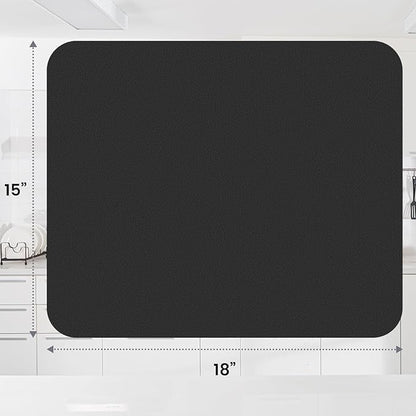 WISELIFE Dish Drying Mat Super Absorbent Drying Mat Large Dish Drying Mats for Kitchen Counter Easy Clean Dish Mat Kitchen Drying Mat15"x 18" Classic Black - Image 3