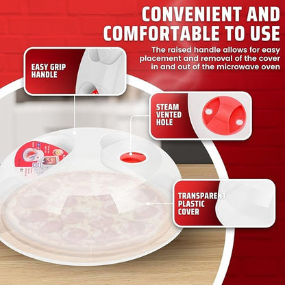 Flexzion 2 Pack 10 Inch Small Microwave Splatter Cover - BPA-Free Anti-Splatter Microwave Cover with Adjustable Steam Vent, Dishwasher Safe, Transparent Plastic Food Covers for Microwave Cooking