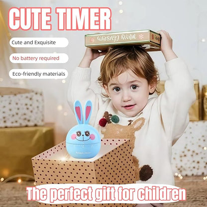Cartoon Mechanical Kitchen Timer, 60 Minutes Countdown Timer, Mechanical Visual Timer for Kids - No Batteries Required, Kitchen Timer for Cooking, Home, Study and Classroom (Blue-C)