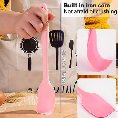 8 Pieces Silicone Spatulas, 11 inch Heat-Resistant Non-stick Spatulas with Stainless Steel Core for Cake Cream Cooking Gadget by COLOGO (11 inch) - Image 2