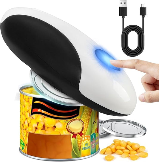 Electric Can Opener,USB Rechargeable Can Opener,One-Touch Cordless Can Opener,Smooth Edge,Hands Free,Food Safety,Kitchen Gadget Battery Operated,Automatic Can Openers for Seniors by Unknown
