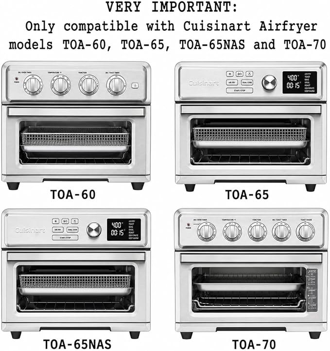 Univen Stainless Steel Baking Tray Pan Compatible with Cuisinart Airfryer Oven TOA-60 TOA-65 TOA-70 Dishwasher-Safe 304 Stainless Steel