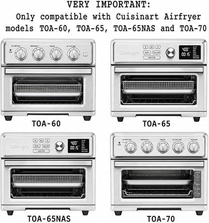 Univen Stainless Steel Baking Tray Pan Compatible with Cuisinart Airfryer Oven TOA-60 TOA-65 TOA-70 Dishwasher-Safe 304 Stainless Steel