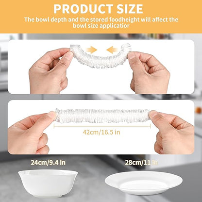 200 Bowl Covers Shower Caps for Sourdough Bread Proofing Large Elastic Reusable Plastic Wrap for Food Storage Baking Rising Meal-Prep Fermentation BPA-Free Keep Food Fresh - Image 2