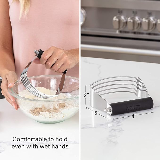 Spring Chef Dough Blender, Top Professional Pastry Cutter with Heavy Duty Stainless Steel Blades, Large Size, Black - Image 8