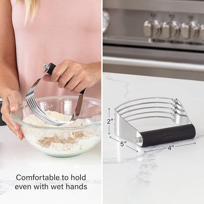 Spring Chef Dough Blender, Top Professional Pastry Cutter with Heavy Duty Stainless Steel Blades, Large Size, Black - Image 8