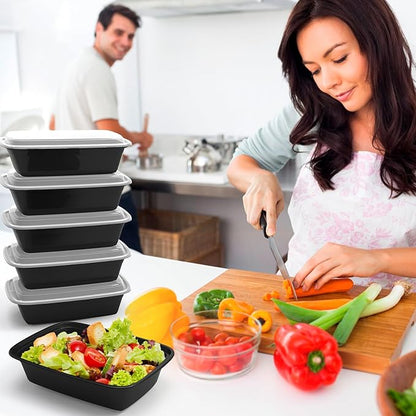 RANLITTLE Meal Prep Containers Reusable 38oz - Food Prep Containers with Lids 50 Pack, Disposable To Go Food Containers, Leakproof, Stackable, Takeout, BPA-Free, Microwave/Freezer Safe - Image 5