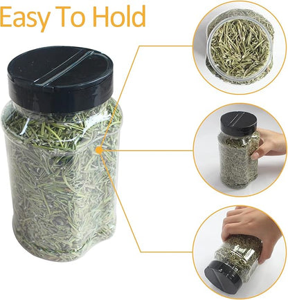 12 Pack 16 oz Clear Plastic Spice Jars With Black Plastic Lids, Spice Bottles, Seasoning Containers with Chalk Labels, Pen, Spices Containers For Kitchen Cabinet - Image 3