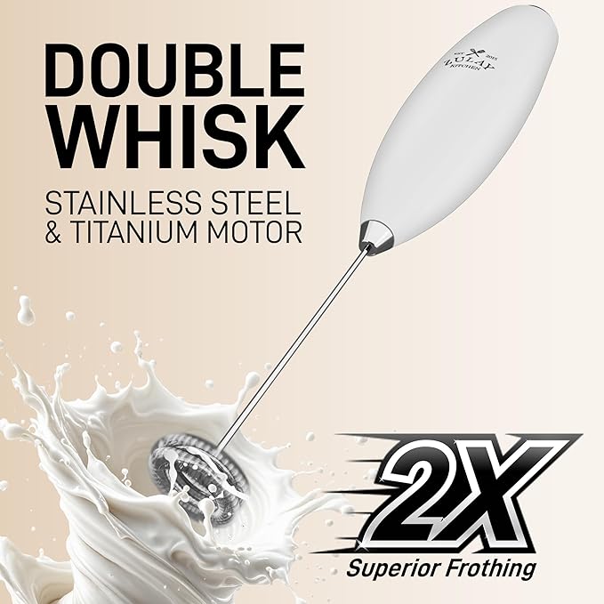 Zulay Kitchen Whisk Milk Frother with 4 Duracell Batteries - Powerful Handheld Foam Maker for Coffee, Lattes, Matcha, Hot Chocolate & Cappuccinos - Whip Creamy Froth in Seconds - Image 4