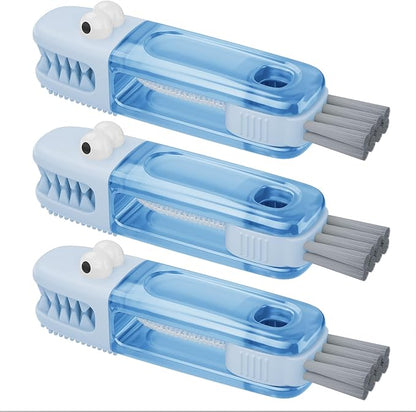 3 in 1 Cup Lid Gap Cleaning Brush Set, Multifunctional Bottle Cleaning Brush, Silicone Cup Lid Gap Cleaner, Home Kitchen Crevice Cleaning Tools (Blue) by Nodirz