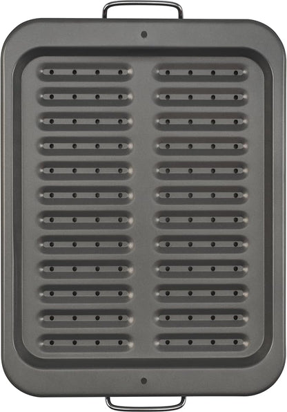 GoodCook Everyday Nonstick Steel Broiler Pan, 11.5" x 14.25", Gray