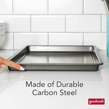 GoodCook PRO Large Baking Sheet Pan Nonstick Warp & Scratch-Resistant Dishwasher-Safe Carbon Steel Construction for Even Baking Oven Safe to 480°F, 11 x 17-Inch, Gray - Image 5