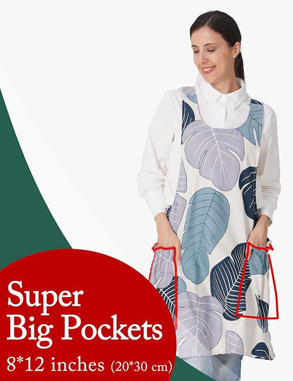 Cozy Adjustable Cross Back Aprons for Women with Pockets Cotton Linen Cooking Kitchen Baking