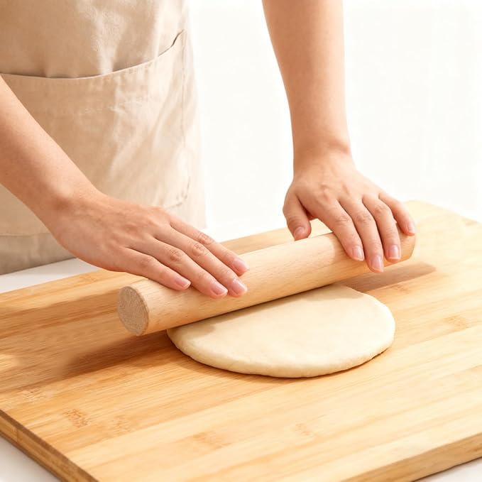 3 Pieces Small Wood Rolling Pin, Dumpling Roller 6.6 Inch Short Rolling Pin Mini Dough Roller Kitchen Utensil Tool Baking Bread Making Tool Supplies for Fondant Pasta Bread Pastry Cookies Pizza Pie
