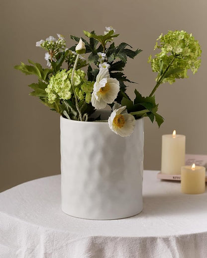 famiware Ocean Utensil Holder, 7.2"+5.8" Ceramic Kitchen Utensil Holder for Countertop, Cooking Utensil Crocks, Utensil Organizer for Spatula & Spoon, Kitchen Decor, Set of 2, Matte White - Image 6
