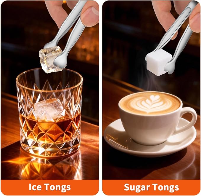 6 Pcs Mini Serving Tongs, 4.3 Inch Heart-Shaped Small Ice Tongs, Food Grade Stainless Steel Silver Tongs for Sugar Cube, Appetizers, Dessert, Tea Party, Home Kitchen, Coffee Bars, Dishwasher Safe - Image 2