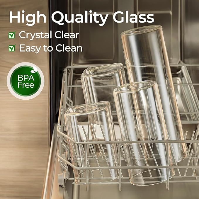 ComSaf 0.5 Qt Glass Food Storage Jars Set of 6, Clear Glass Storage Containers with Lids, Pantry Organization Jar, Spice, Blooming Tea, Coffee, Cookie and Sugar Container, Small jar Set for Kitchen - Image 4