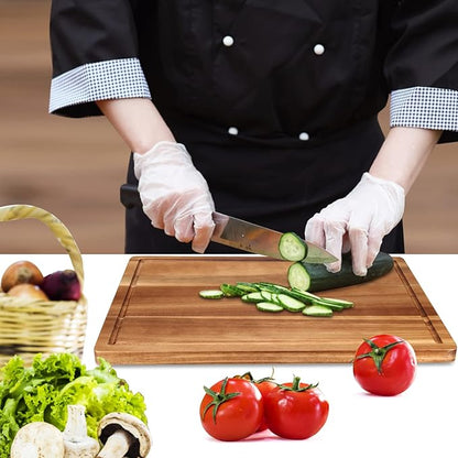 Decorative Acacia Wood Cutting Boards for Kitchen Meat Large Charcuterie Boards Best Hardwood Solid Chopping Board Butcher Block Bread Serving Cheese Board Big Maple Carving Cutting Board Non Toxic - Image 4