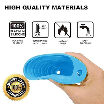 Funnels for Kitchen Use, Food Grade Silicone Collapsible Kitchen Funnel (Blue) - Image 3