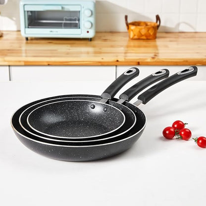 Nonstick Frying Pan Set-3-Pieces Skillet Set Induction Compatible,8 Inch,9.5 Inch and 11 Inch Omelette Pan with Bakelite Handles - Image 8